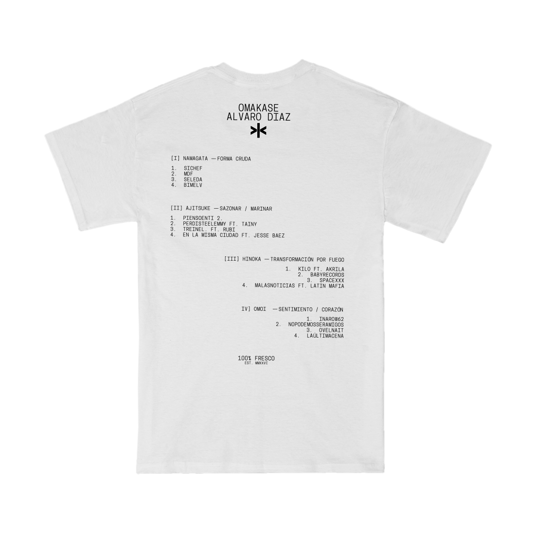Omakase Camiseta Tracklist