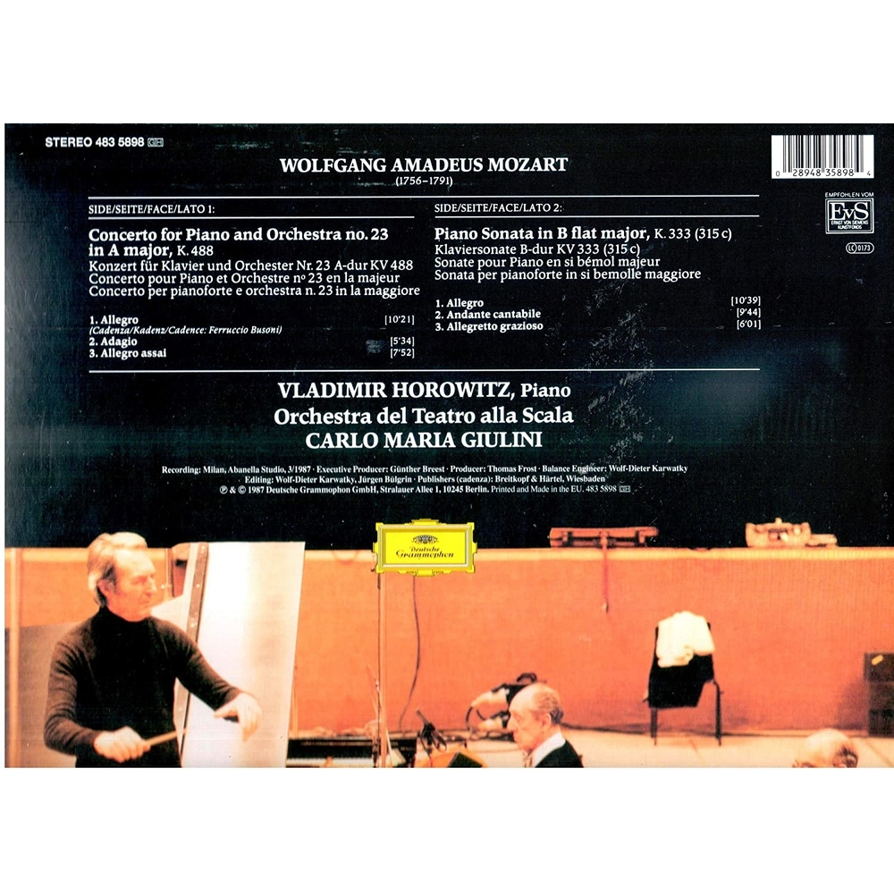 VINILO - VLADIMIR HOROWITZ, ORCHESTRA DEL TEATRO ALLA SCALA DI MILANO, CARLO MARIA GIULINI - HOROWITZ PLAYS MOZART  - IMPORTADO
