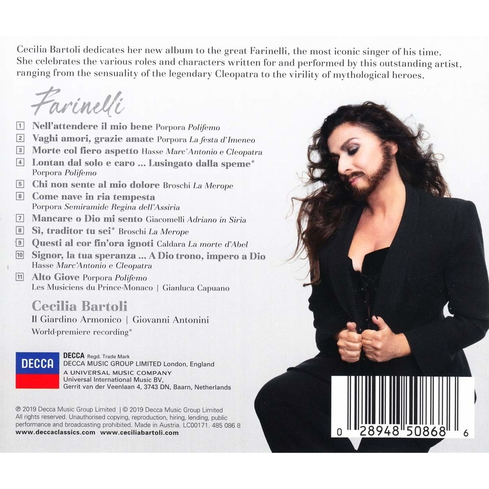 CD - CECILIA BARTOLI, IL GIARDINO ARMONICO, GIOVANNI ANTONINI - FARINELLI - IMPORTADO