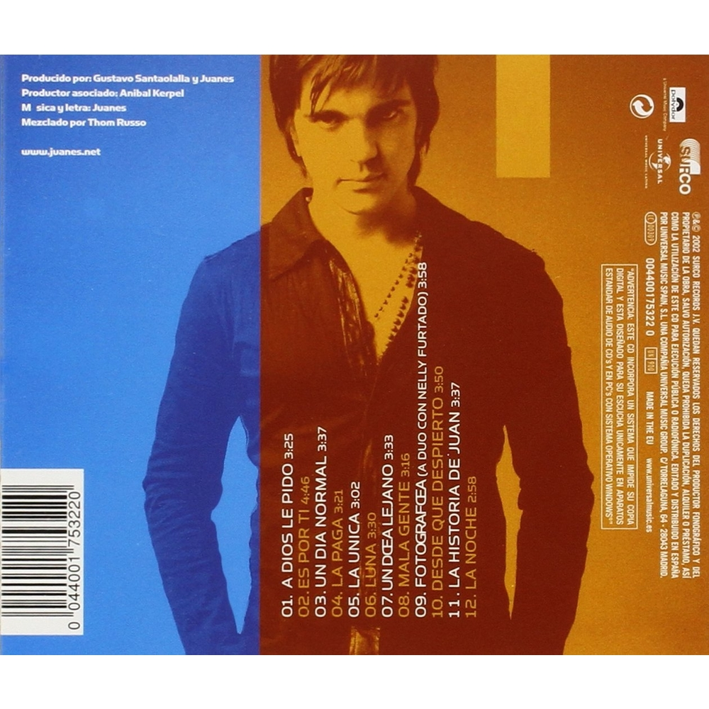 Día Normal CD - JUANES - UN DIA NORMAL - IMPORTADO - Universal Music Colombia Store