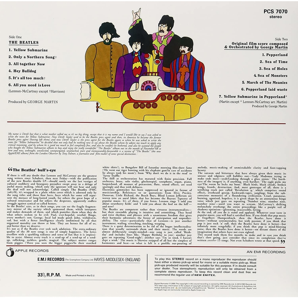 LP ビートルズ イエロー・サブマリン (-東芝音工) AP8610 APPLE /00260 LP Beatles Yellow Submarine (-東芝音工) AP8610 APPLE /00260