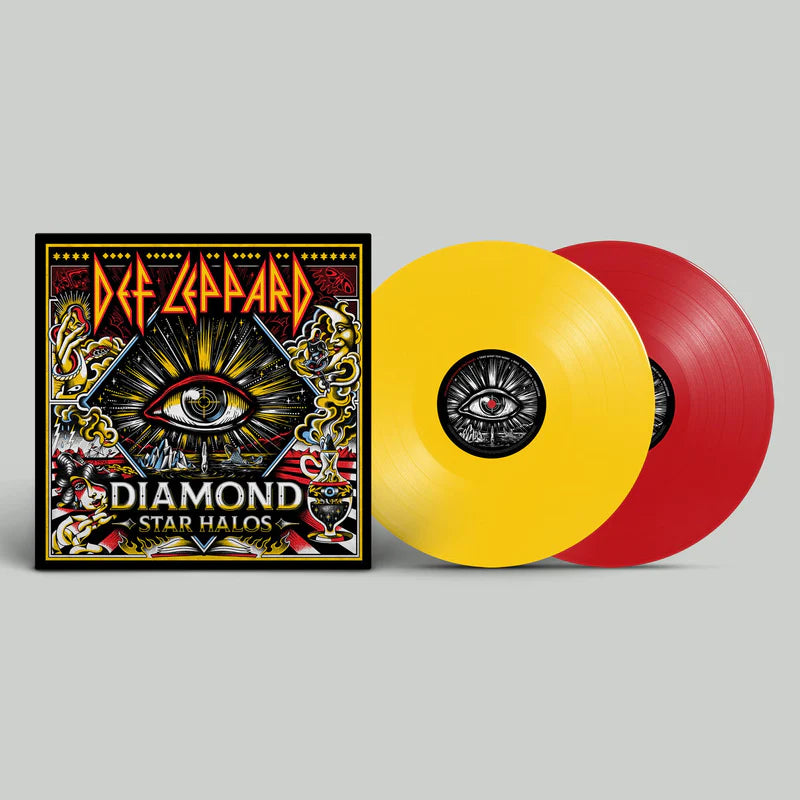 DOS VINILOS - DEF LEPPARD - DIAMOND STAR HALOS (COLOR ROJO & AMARILLO) - IMPORTADO