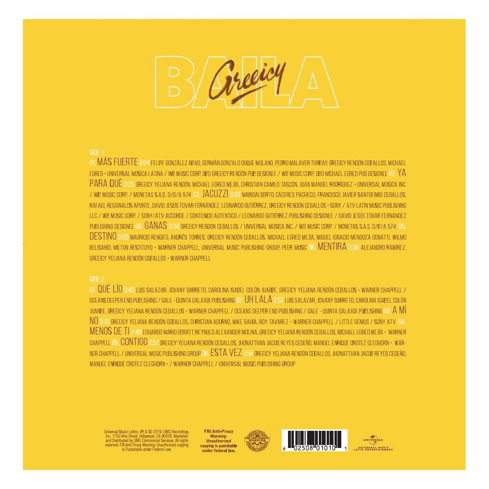 VINILO - GREEICY - BAILA - IMPORTADO