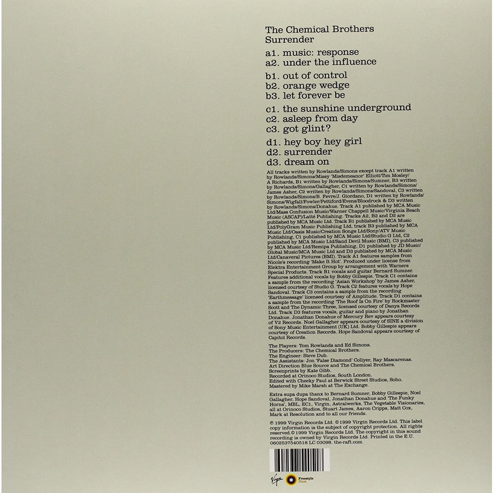DOS VINILOS - THE CHEMICAL BROTHERS - SURRENDER - IMPORTADO