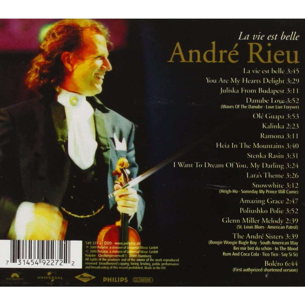 CD - ANDRÉ RIEU - LA VIE EST BELLE - IMPORTADO