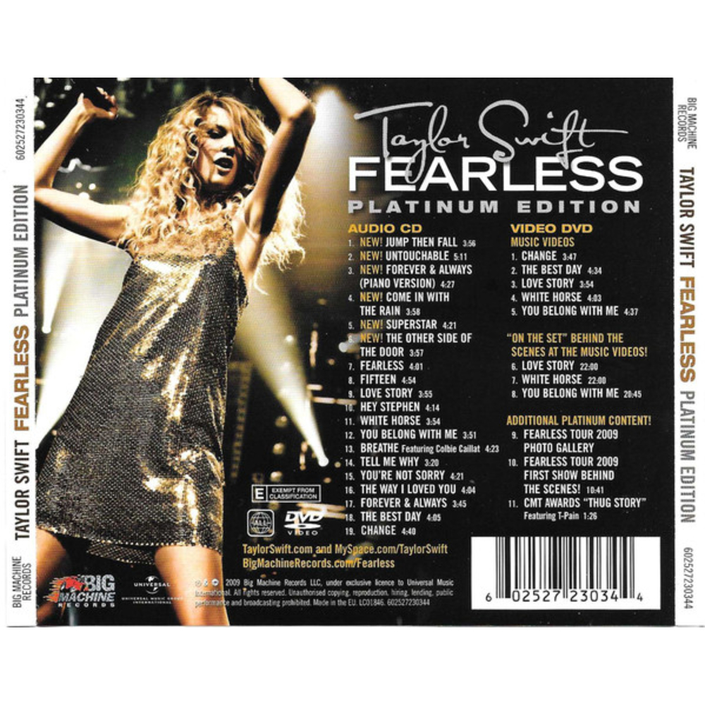 CD+DVD - TAYLOR SWIFT - FEARLESS - IMPORTADO